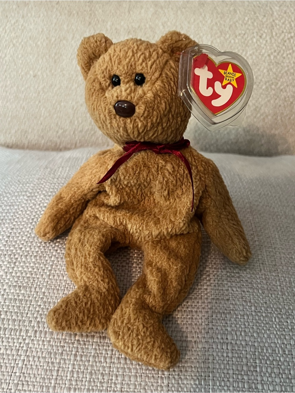 Ty Classic Brown Teddy Bear Plush - Beanie Baby Style “curly”. Each